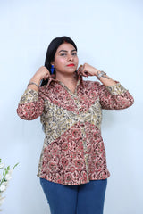 Kalamkari Short Top Red