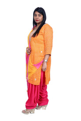 Yellow Pink Salwar Dupatta Suit