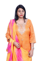 Yellow Pink Salwar Dupatta Suit