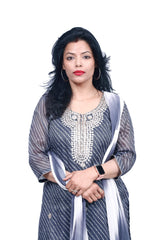 Grey Salwar Dupatta Suit