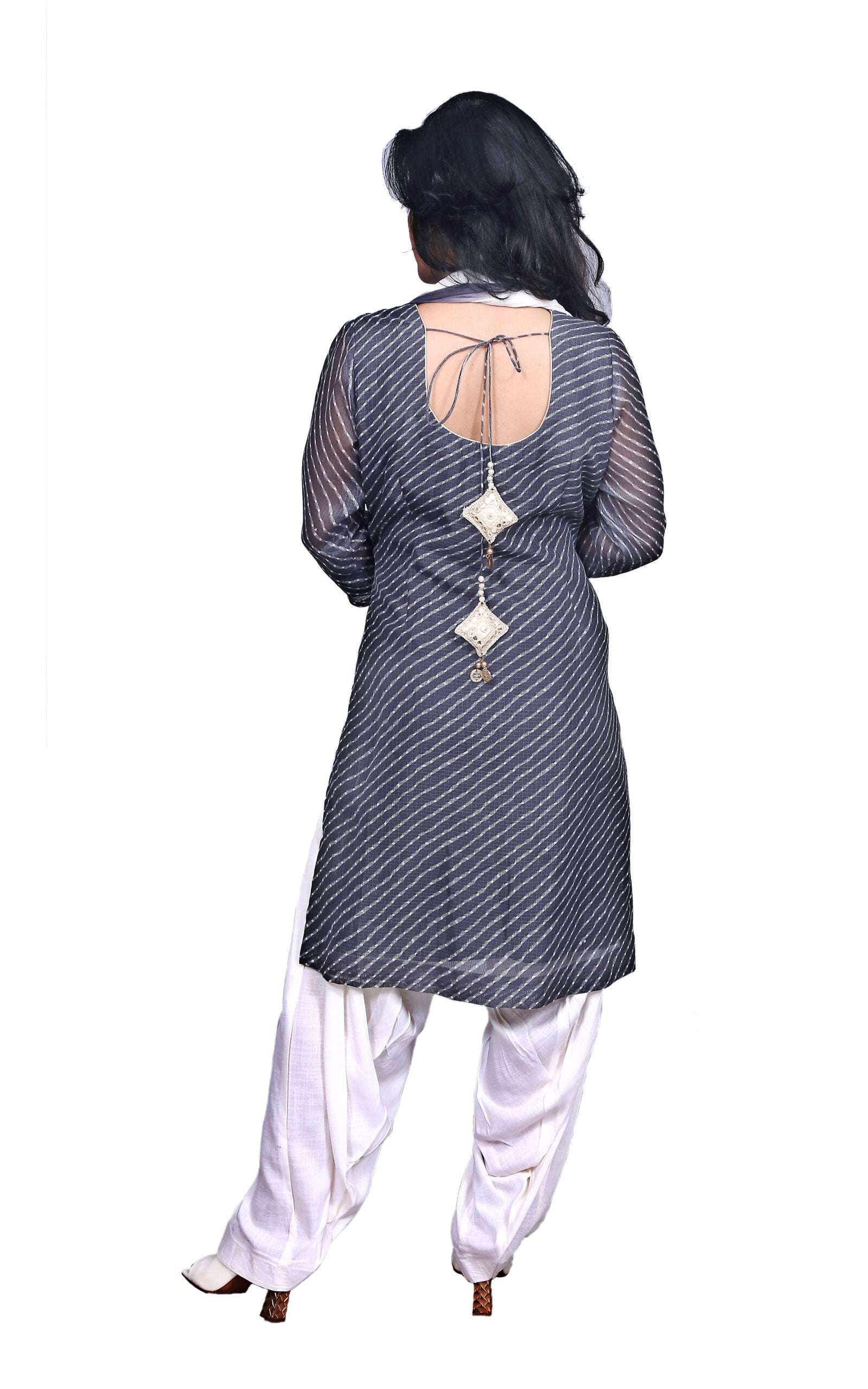 Grey Salwar Dupatta Suit