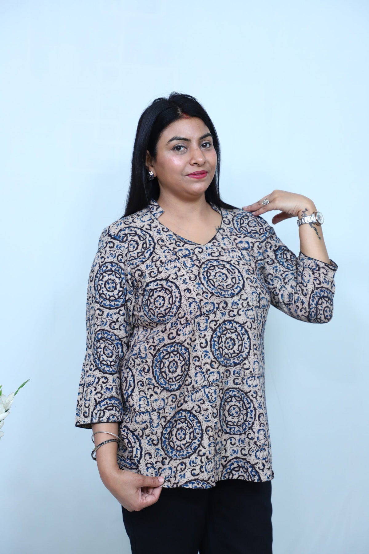 Kalamkari Short Top Offwhite