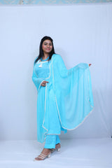 Sky Blue Suit With Dupatta